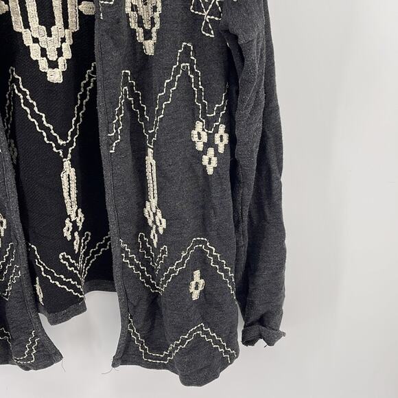 Lucky Lotus Lucky Brand boho southwestern embroidered open front cardigan sz M - Picture 4 of 6